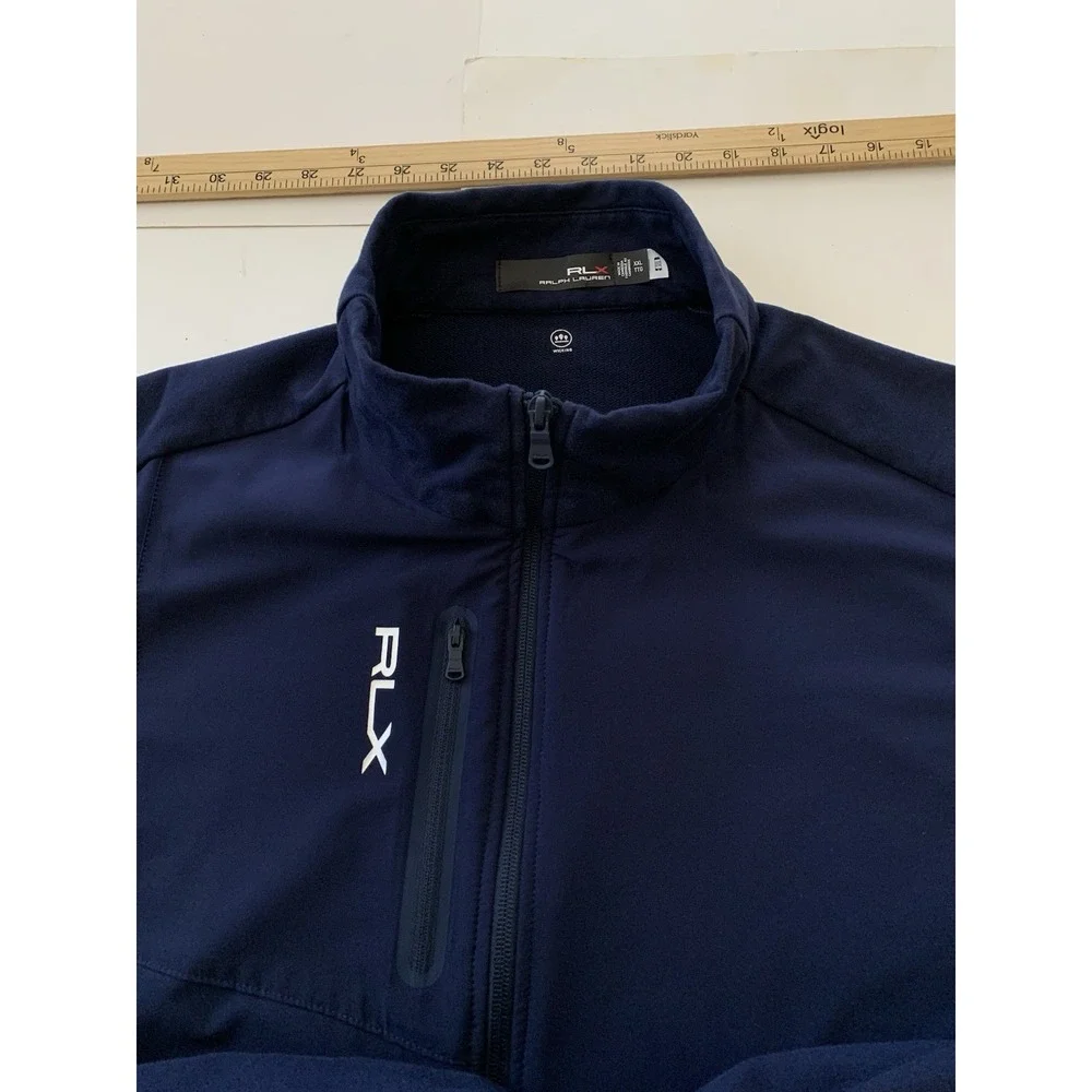 RLX Ralph Lauren Full Zip Vest Men's XXL Navy Lightweight Pockets Golf Casual